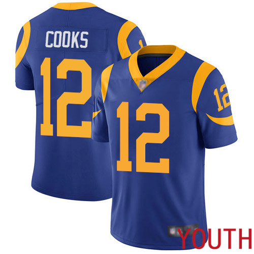 Los Angeles Rams Limited Royal Blue Youth Brandin Cooks Alternate Jersey NFL Football #12 Vapor Untouchable->->Youth Jersey